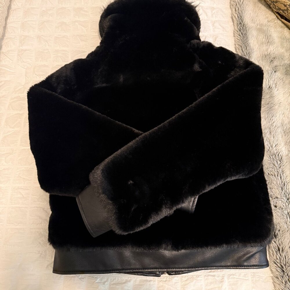 BlankNYC Black Noise Faux Fur Coat - Picture 12 of 15
